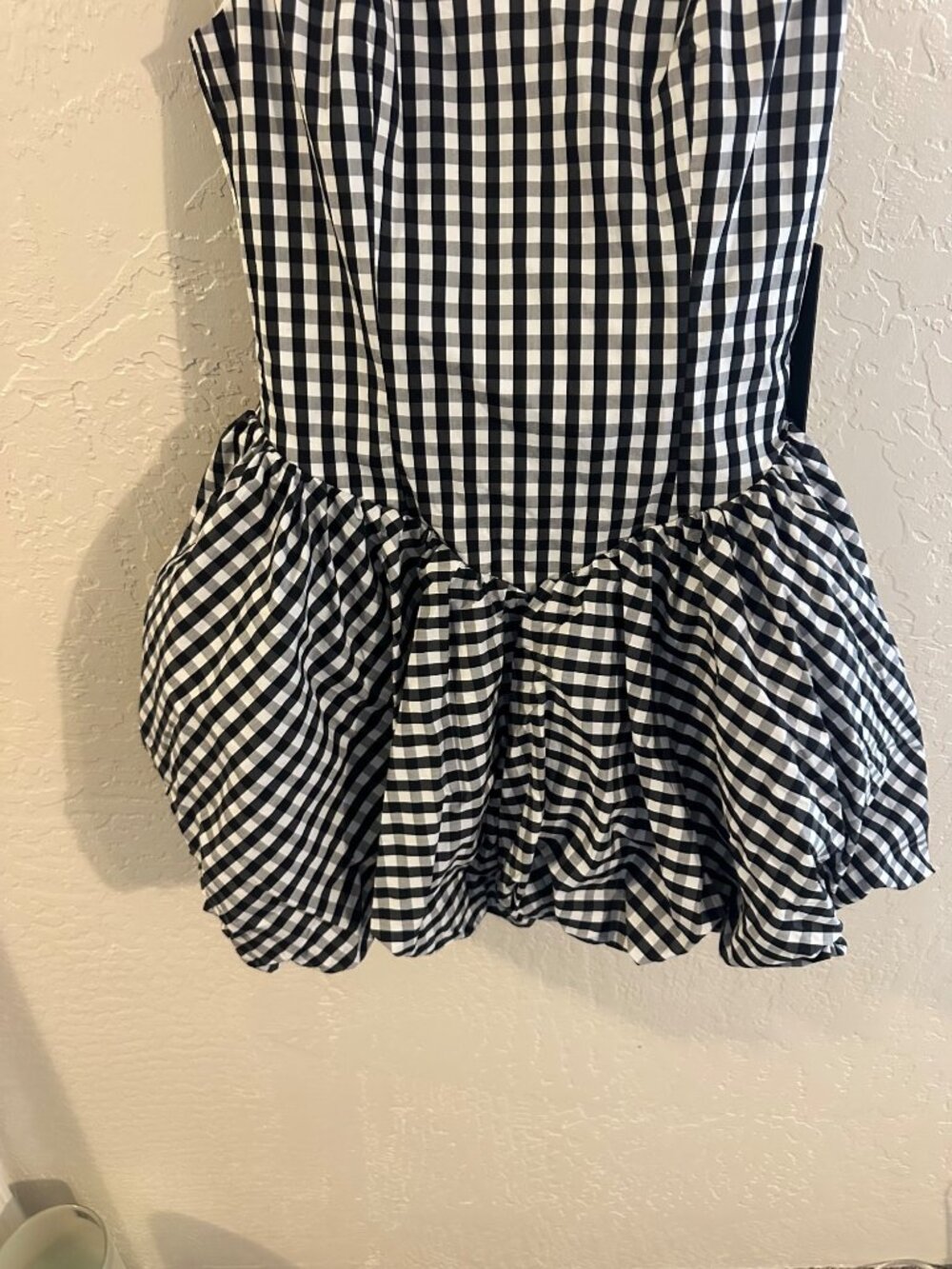 NWT Fashion Nova Luxe Austin Poplin Black & White Gingham Milkmaid Mini Dress - Picture 3 of 13